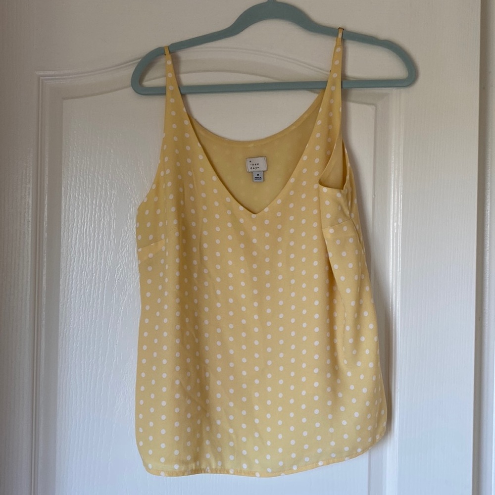 Yellow polka dot tank